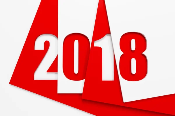 Nuevo año 2018, 3d renderizado —  Fotos de Stock