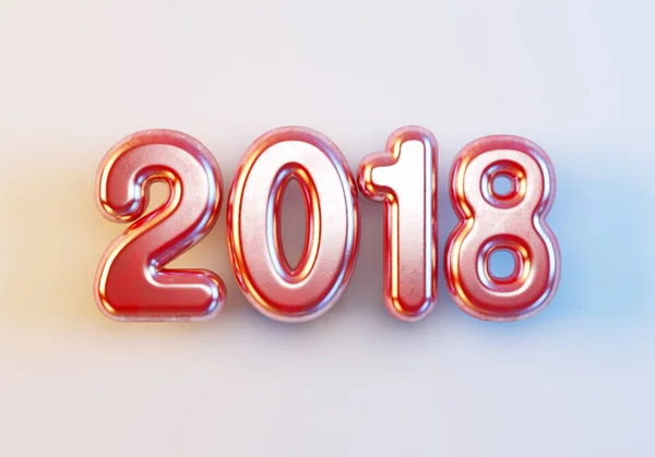 Ano novo 2018, renderização 3d — Fotografia de Stock