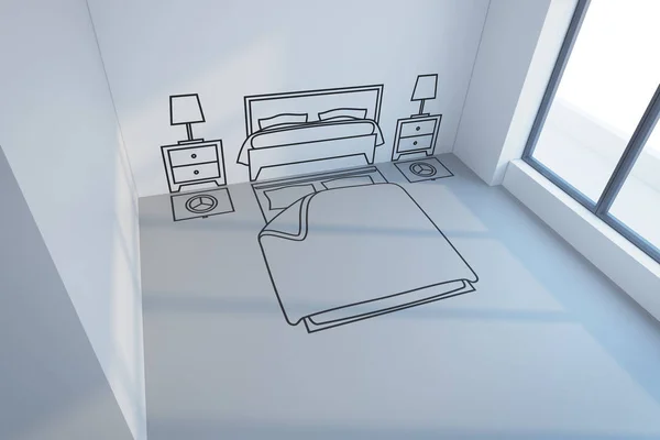Bedroom planning design — Stock Photo, Image