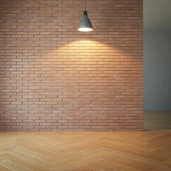Lege ruimte met duidelijke muur, 3D-rendering — Stockfoto