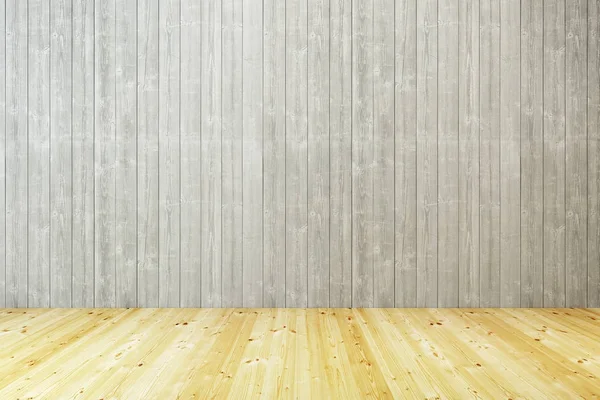 Порожня кімната з дерев'яною стіною і підлогою — стокове фото