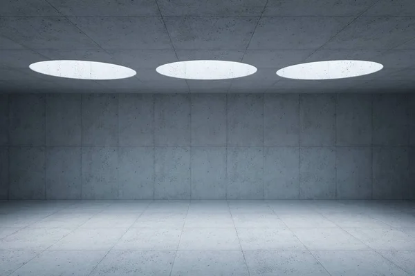 빈 콘크리트 공간 내부 , 3d 렌더링 — 스톡 사진