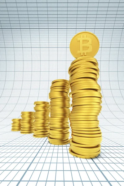 Stos monet bitcoin — Zdjęcie stockowe