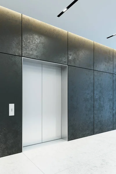 Modern lift, zárt ajtók az irodában lobby — Stock Fotó