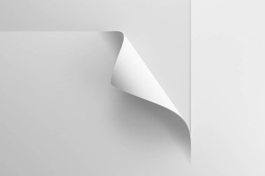 3 boyutlu kıvrımlı köşeli kağıt.