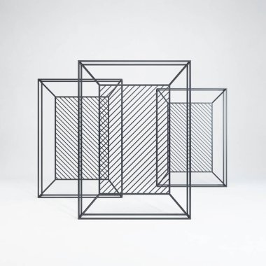 Çatı katının içine metal askı döşemesi, 3 boyutlu.