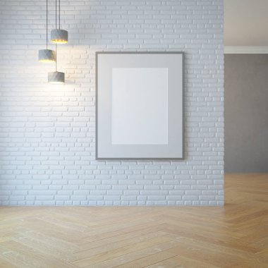 boş oda ışık ve boş resimleri, 3d render