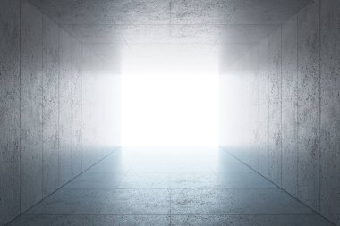 Boş beton iç mekan, 3D görüntüleme