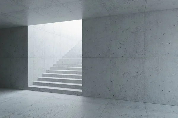 Blank concrete space interior, 3d rendering — Stock Photo, Image