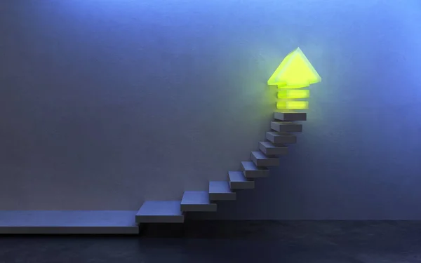 Escadas que vão para cima, renderização 3d — Fotografia de Stock
