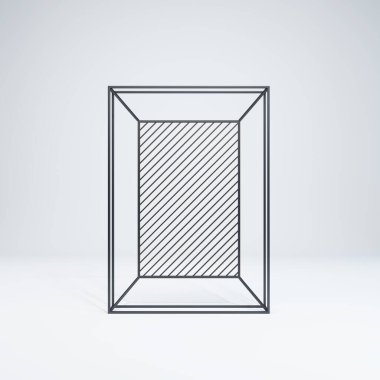 Çatı katının içine metal askı döşemesi, 3 boyutlu.