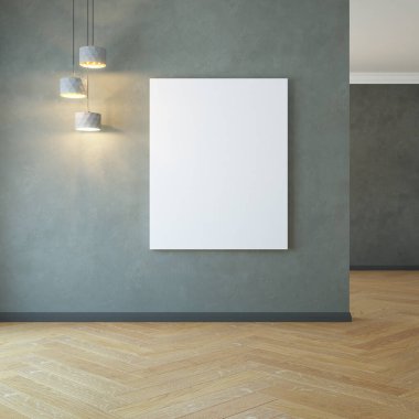 boş oda ışık ve boş resimleri, 3d render