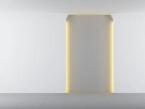 Chambre Blanche Vide Avec Éclairage Rendu — Photo