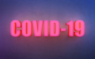 Covid-19 Coronavirus salgını konsepti, 3D görüntüleme