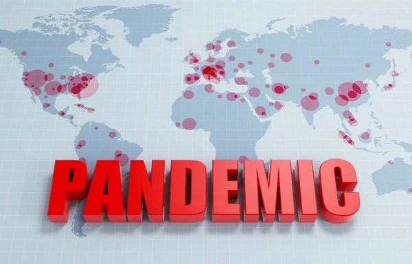 Covid Coronavirus Pandemic Concept Rendering — Stock Photo, Image