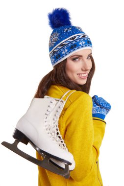 Genç kadın tam izole studio resim