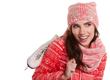 Genç kadın tam izole studio resim