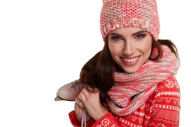 Genç kadın tam izole studio resim