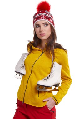 Genç kadın tam izole studio resim