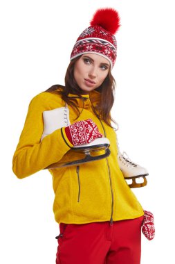 Genç kadın tam izole studio resim