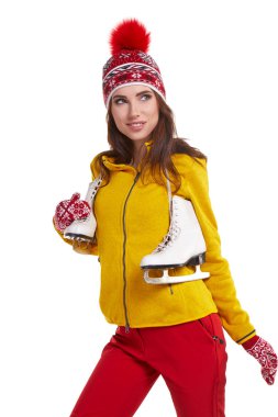 Genç kadın tam izole studio resim