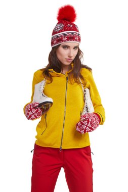 Genç kadın tam izole studio resim