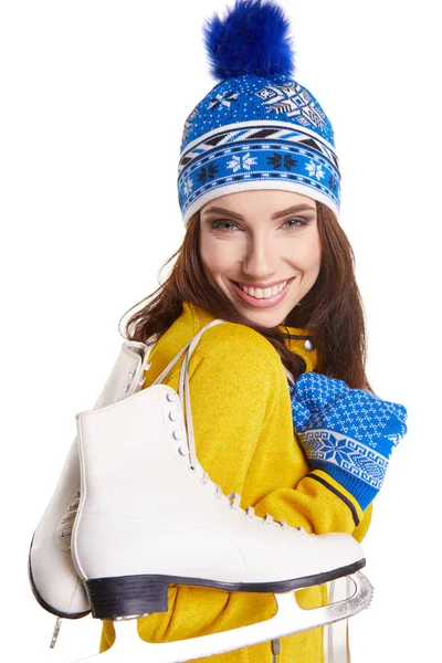 Genç kadın tam izole studio resim