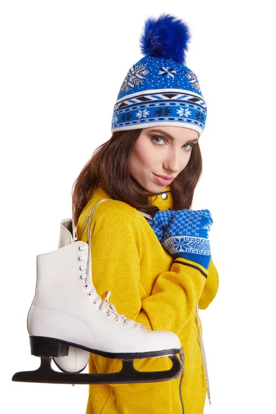 Genç kadın tam izole studio resim