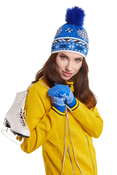 Genç kadın tam izole studio resim