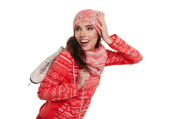 Genç kadın tam izole studio resim