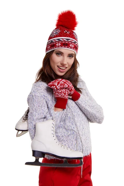 Genç kadın tam izole studio resim