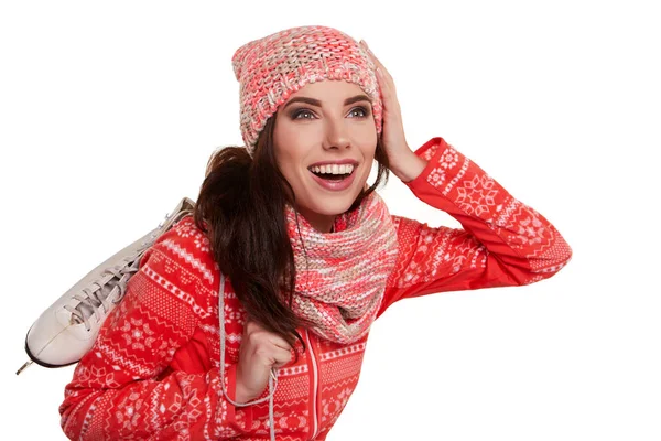 Genç kadın tam izole studio resim