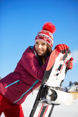  snowboard kadın portre 