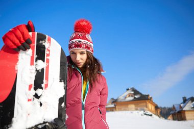  snowboard kadın portre 