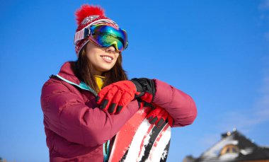  snowboard kadın portre 