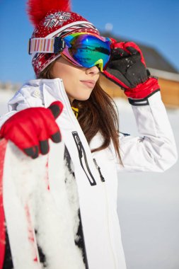  snowboard kadın portre 