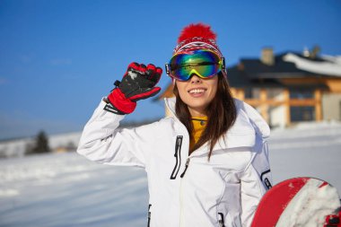  snowboard kadın portre 