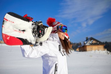  snowboard kadın portre 