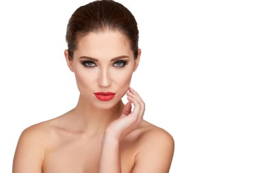 Güzel kadın yüzü. Yakından. 