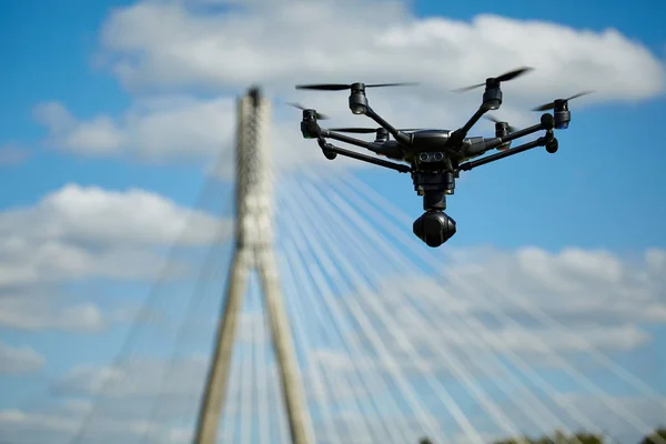 Flying drone with camera — Stock Photo, Image