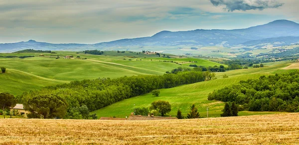 Panoramatický pohled z kopců Toskánsko Itálie — Stock fotografie