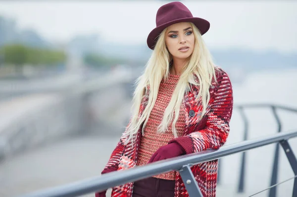 Close up portrait of elegant pretty blonde woman — Stock Photo, Image