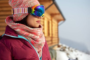 Spor kadın kış portresi. 