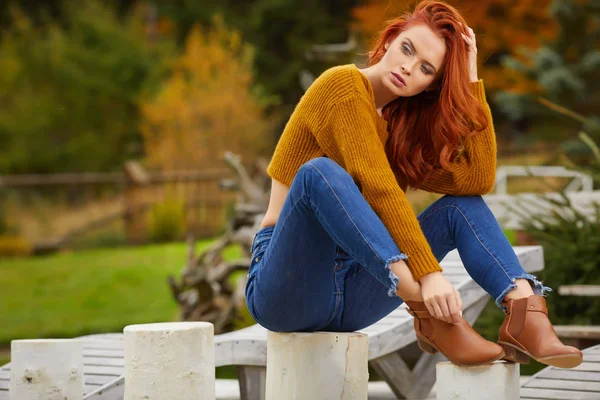 Beautiful red hair girl — Stock Photo, Image
