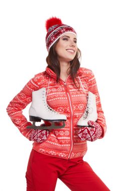 Paten kızla. Studio izole ateş