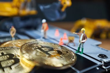 Bitcoin ve arka plan grafik kartı