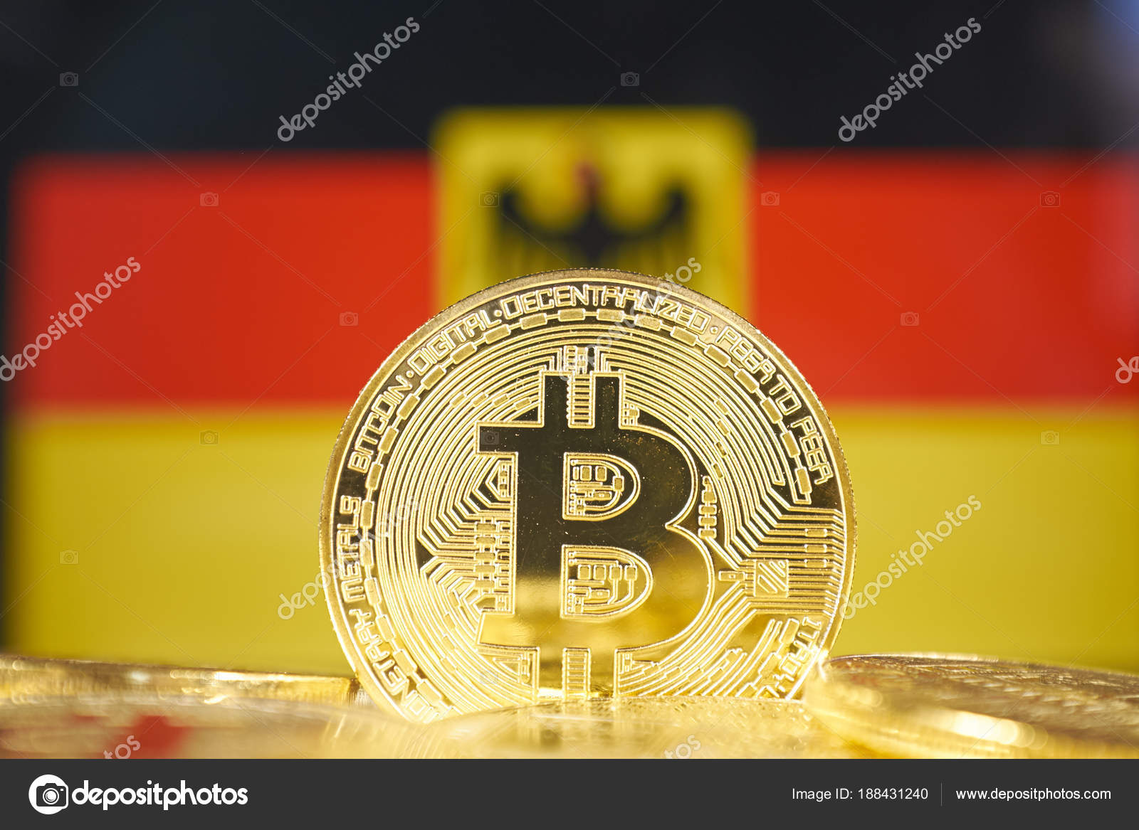 Bitcoin New Virtual Money Germany Flag Conceptual Image Investors - 