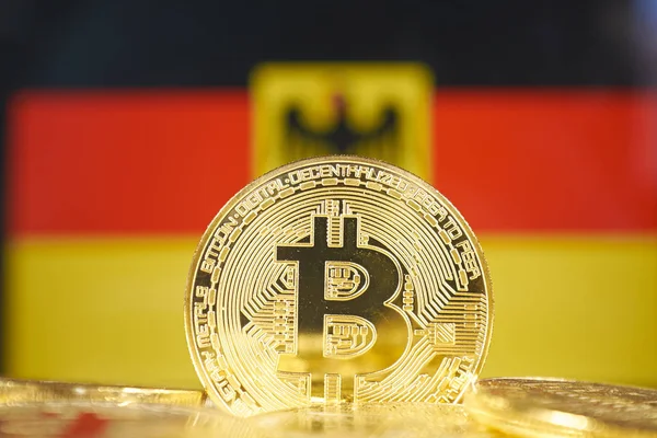 Bitcoin New Virtual Money Germany Flag Conceptual Image Investors — Stock Photo, Image