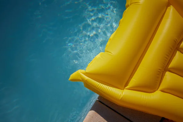 Aerial View Inflatable Mattress Swimming Pool Summer Fun Enjoyment Leisure — Stock Photo, Image