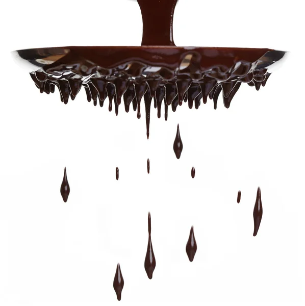 Hot chocolate stream isolated on white — Stock Photo, Image